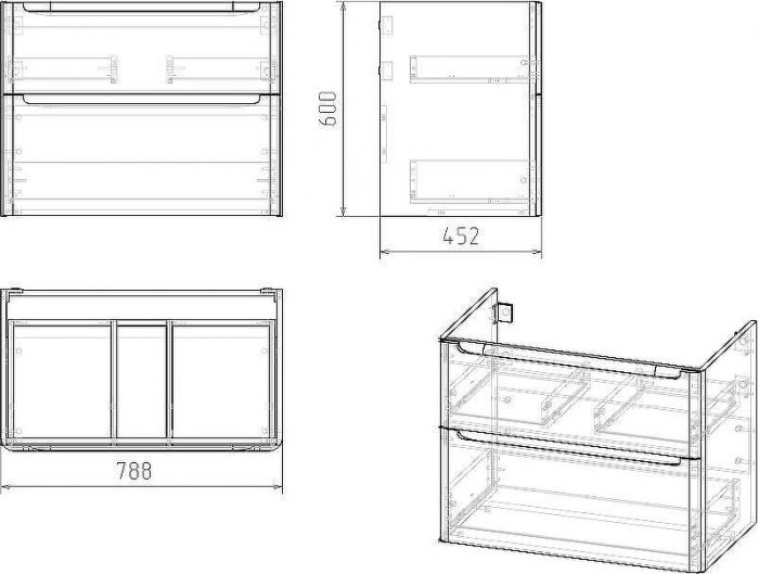 Комплект мебели для ванной STWORKI Монтре 80 432021 подвесной Белый