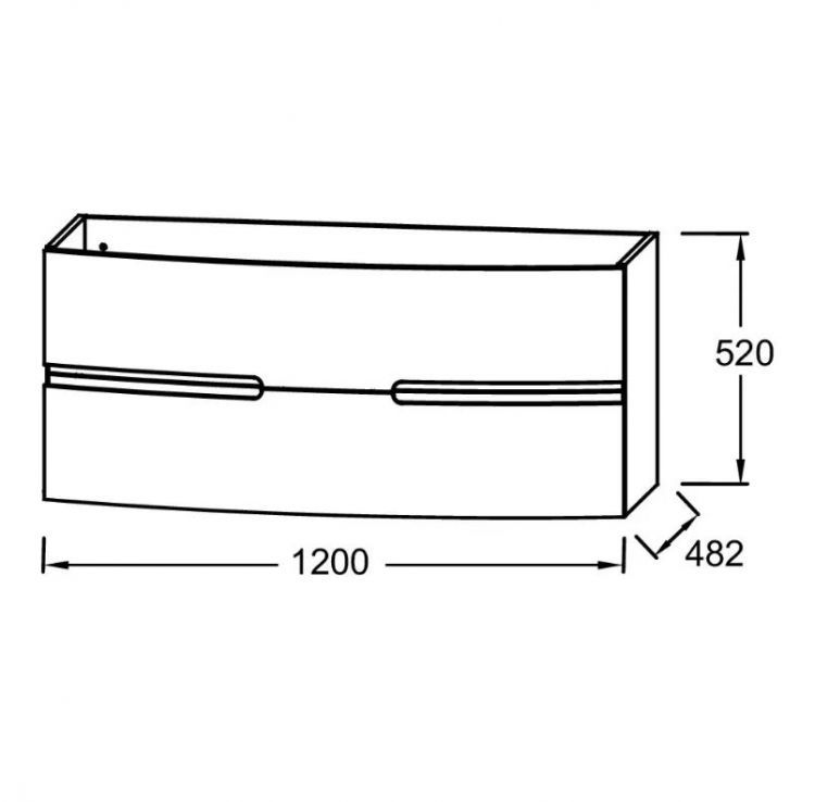 Тумба под раковину Jacob Delafon Nona 120 см EB1890RU-442, глянцевый серый антрацит