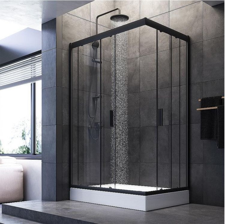 Душевой уголок AM.PM Gem 120х80 W90G-404-120280-BT профиль Черный матовый стекло прозрачное Душевой уголок AM.PM Gem 120х80 W90G-404-120280-BT профиль Черный матовый стекло прозрачное