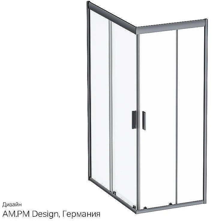 Душевой уголок AM.PM Gem 120х80 W90G-404-120280-BT профиль Черный матовый стекло прозрачное Душевой уголок AM.PM Gem 120х80 W90G-404-120280-BT профиль Черный матовый стекло прозрачное