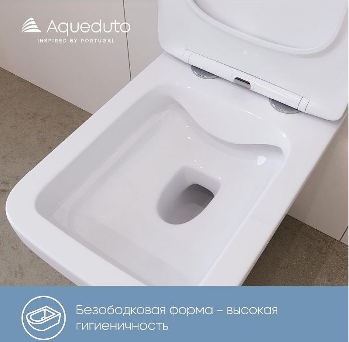 Унитаз Aqueduto Esteta EST0120 подвесной цвет Белый матовый с сиденьем Микролифт