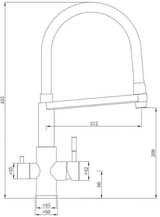 Смеситель для кухни Olive's Balear 13455BL Нержавеющая сталь Серый