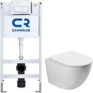 Комплект унитаза Vincea Globo VT1-14S с инсталляцией Charus City CR.200.21.01 с сиденьем Микролифт и клавишей смыва Хром глянцевый