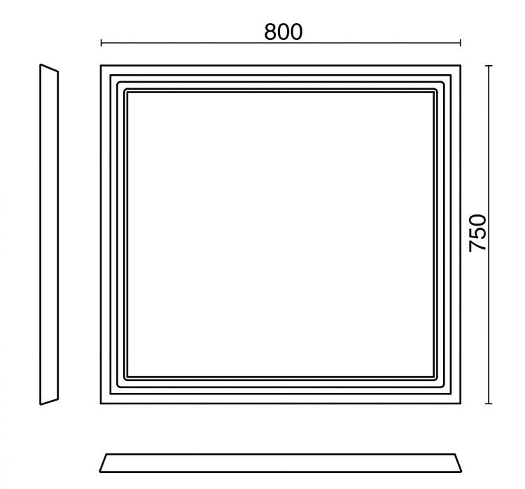 Панель с зеркалом Provence, 80 см белый