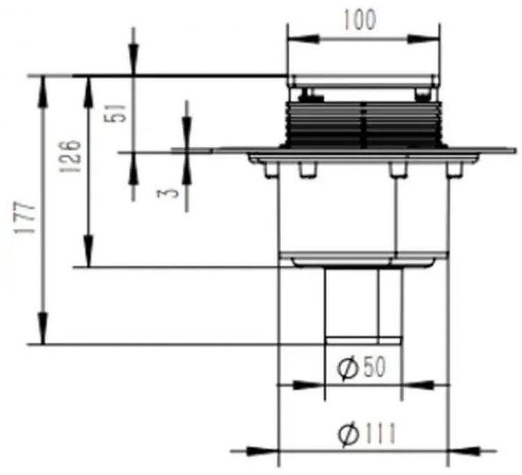 Душевой трап Splendy Faith 100x100 FA304VKYCR с решеткой цвет Хром