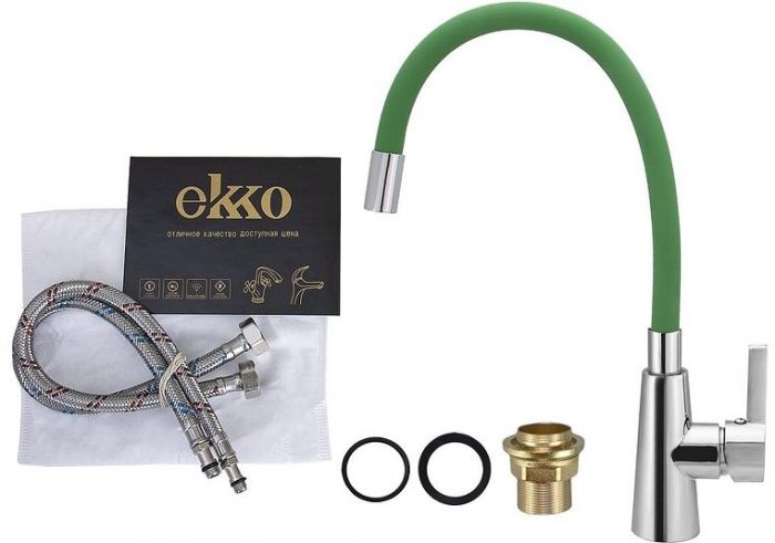 Смеситель для кухни Ekko E4205-E52 цвет Хром Салатовый
