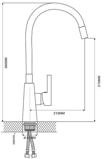 Смеситель для кухни Ekko E4205-E52 цвет Хром Салатовый