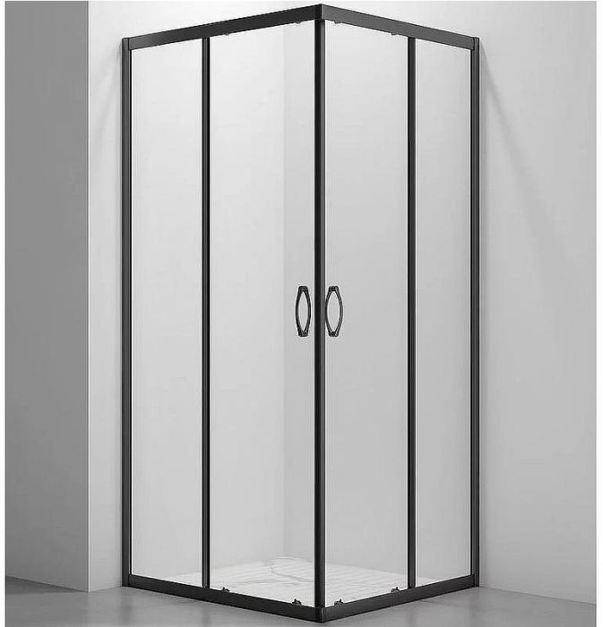 Душевой уголок Veconi Rovigo RV-101B 80х80 RV101B-80-01-C5 профиль Черный матовый стекло прозрачное