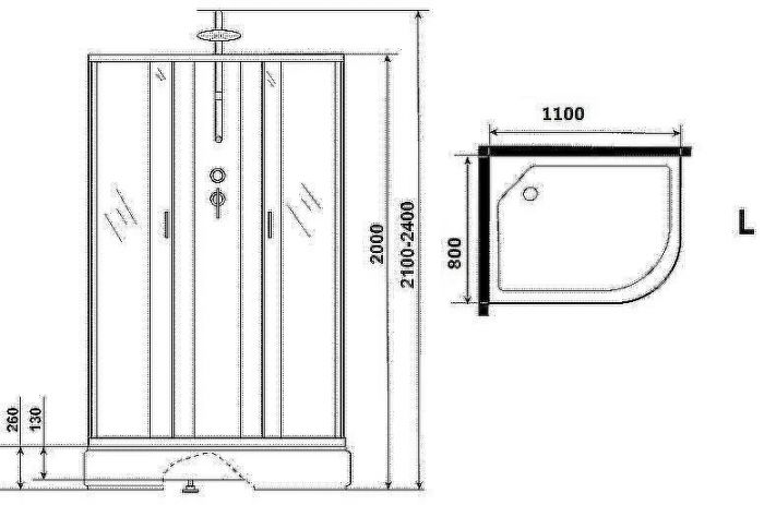 Душевая кабина Niagara Classic 110х80 L NG-33184-14LBKTG с гидромассажем