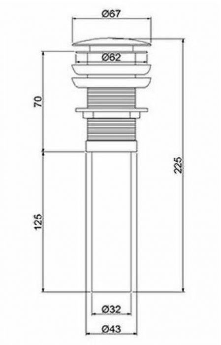 Донный клапан Frap F65 click-clack Хром