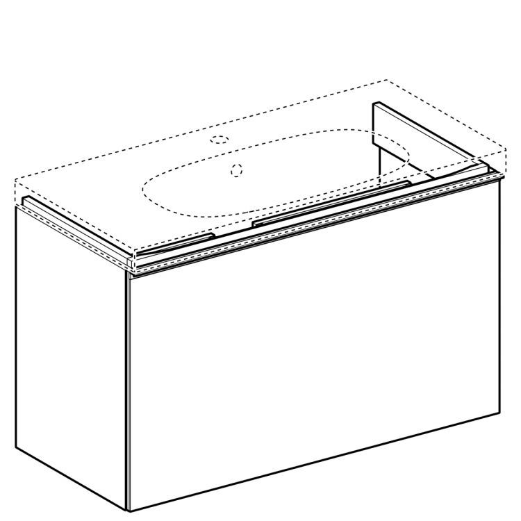 Тумба под раковину Geberit Acanto Compact, 89x42, лавовый [500.616.JK.2]