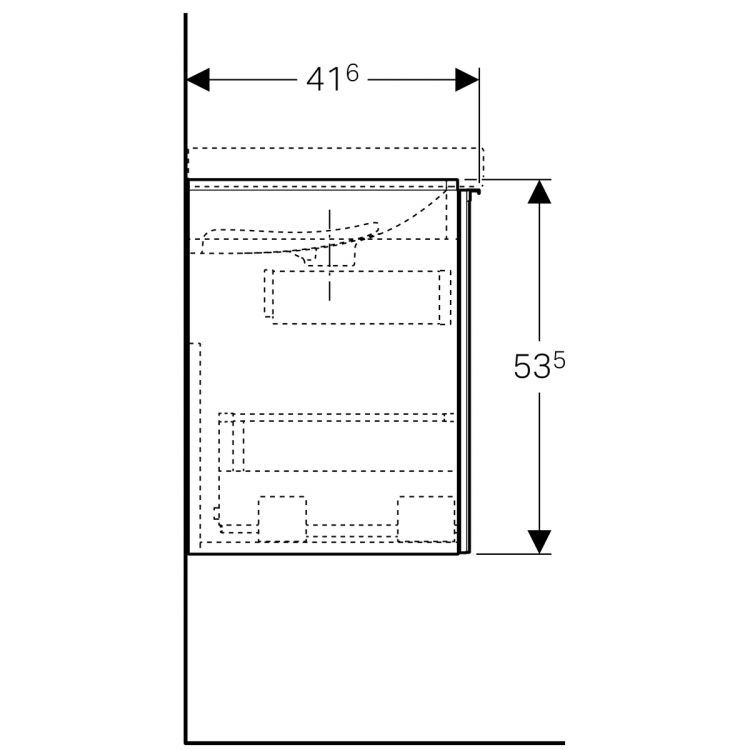 Тумба под раковину Geberit Acanto Compact, 89x42, лавовый [500.616.JK.2]