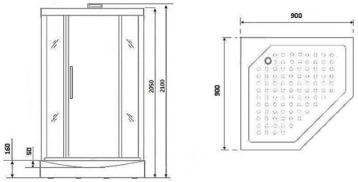 Душевая кабина Niagara Luxe NG-7799WBK 90x90 без гидромассажа