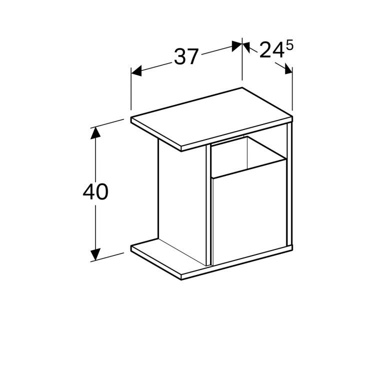 Боковой шкафчик Geberit iCon XS, 37x25, белый глянец [840137000]