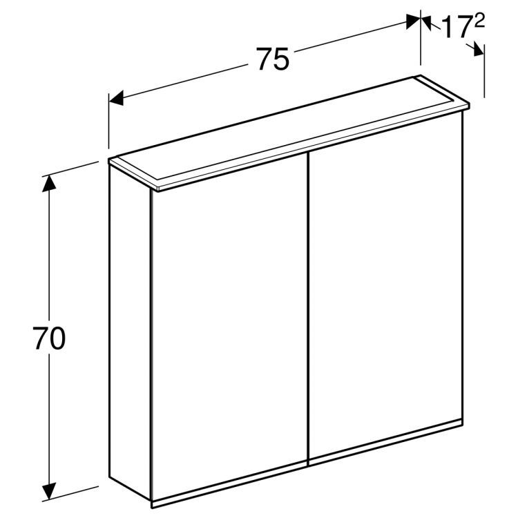 Зеркальный шкафчик Geberit Option PLUS с подсветкой 75х70х15 [500.206.00.1]