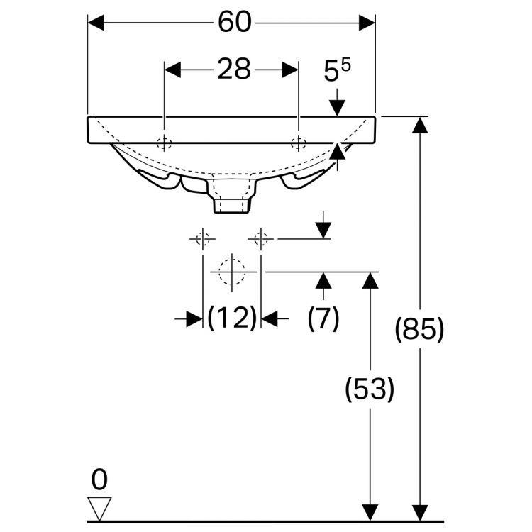 Раковина Geberit Acanto, 500.631.01.2