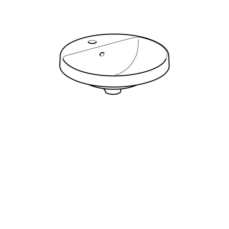 Раковина Geberit VariForm круглой формы, D=48 см, с отв. под смеситель, с отв. перелива [500.704.01.2]