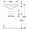 Раковина Geberit VariForm круглой формы, D=48 см, с отв. под смеситель, с отв. перелива [500.704.01.2]