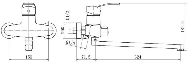 Смеситель для ванны Plstart PD22001 универсальный цвет Хром Смеситель для ванны Plstart PD22001 универсальный цвет Хром