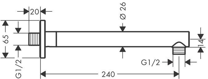 Hansgrohe Vernis Shape Душевой держатель 240 мм, цвет: хром