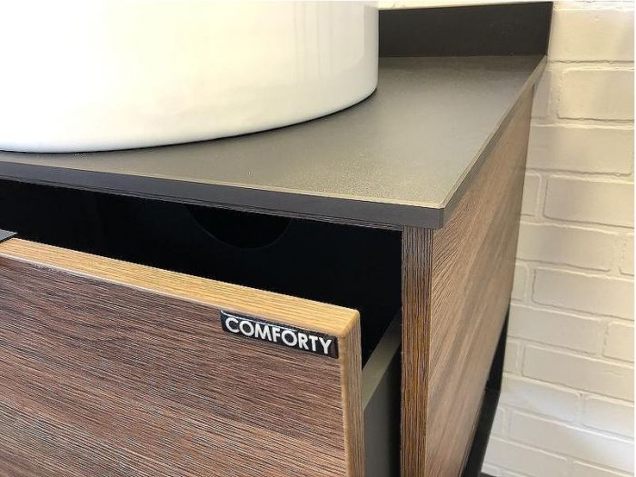 Тумба с раковинами Comforty Порто 120-2 00-00001287 подвесная Дуб темно-коричневый