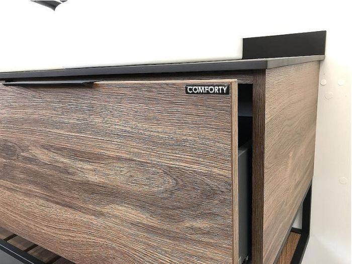 Тумба с раковинами Comforty Порто 120-2 00-00001287 подвесная Дуб темно-коричневый