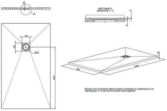 Душевой поддон из искусственного камня Allen Brau Priority 140x80 8.31008-21 Белый камень