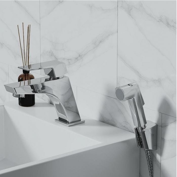 Смеситель для раковины Paini Torre 98CR205/574 с гигиеническим душем Хром