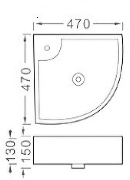 Раковина Aquatek 47 AQ5166B-00 угловая Белая