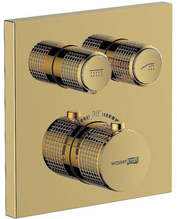 Смеситель для душа WasserKRAFT Sauer 7148 Thermo с термостатом Золото глянцевое