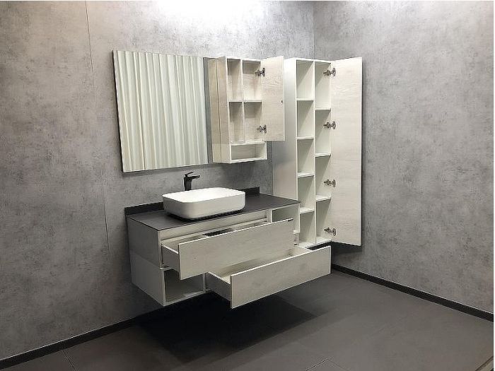 Зеркало со шкафом Comforty Прага 120 00004136262 Дуб белый