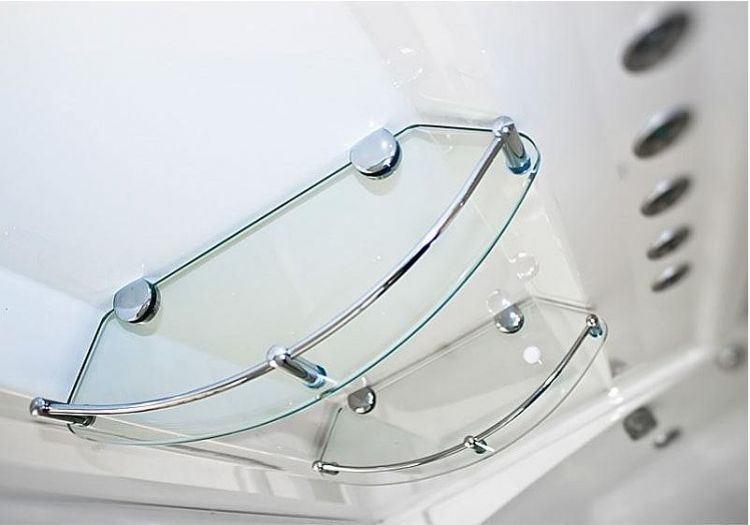 Душевой бокс Radomir Элис 2 168x85 L 1-04-1-1-5-0961 с баней профиль Белый стекло матовое