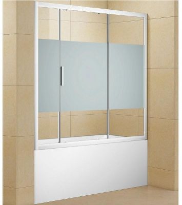 Шторка на ванну Aquanet Practic AE10-B-165H150U-CP 165 273602 профиль Хром стекло прозрачное с шелкографией