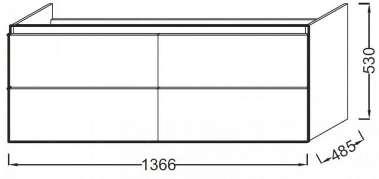 Тумба под раковину Jacob Delafon Odeon Up 135 см EB997-E71 серый дуб