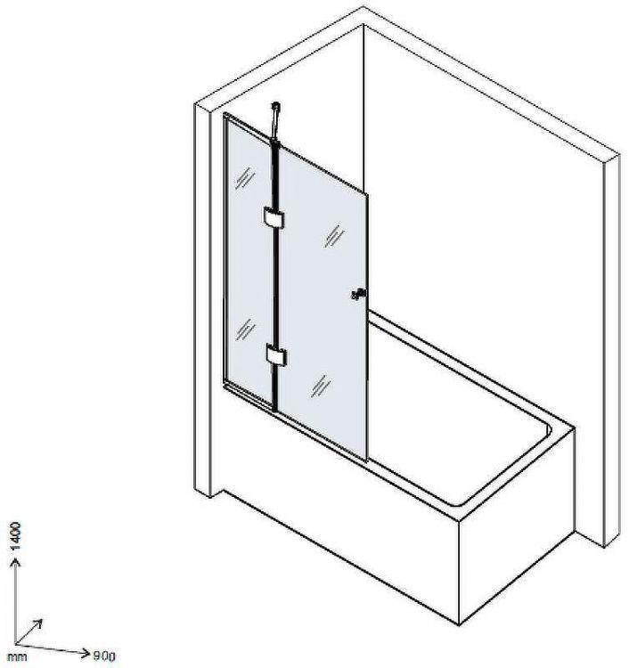 Шторка на ванну D&K Matrix 90 DG1109001 профиль Хром стекло прозрачное