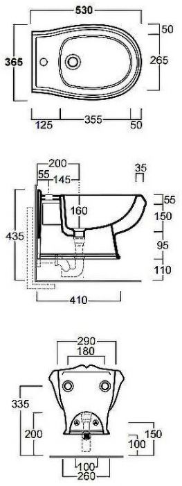Биде Simas Arcade AR843bi*1 подвесное Белое