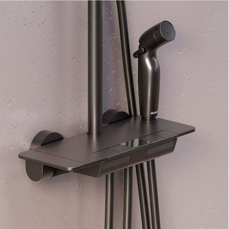 Душевая система Damixa Gala 953770300 с термостатом Черная матовая Душевая система Damixa Gala 953770300 с термостатом Черная матовая