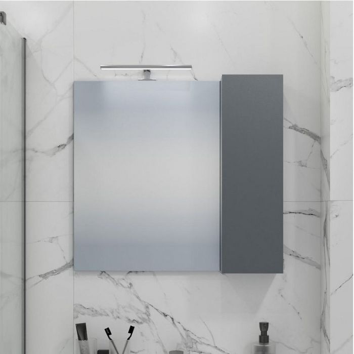 Зеркало со шкафом СанТа Антарес 70 700522 с подсветкой Графит матовый
