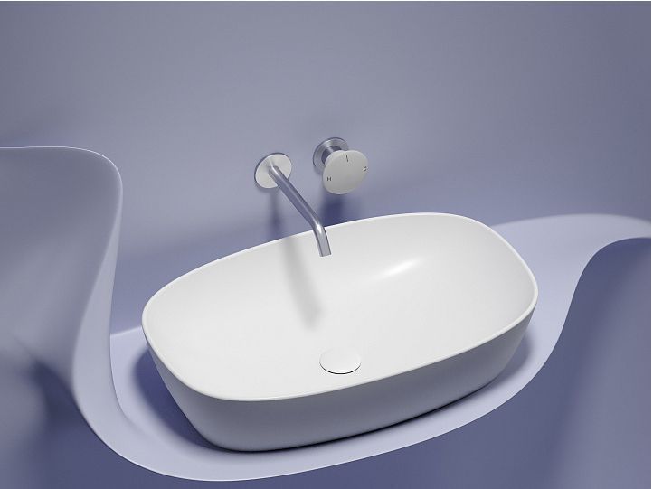 Умывальник CERAMICANOVA Element чаша накладная овальная (цвет Белый Матовый) CN6049MW