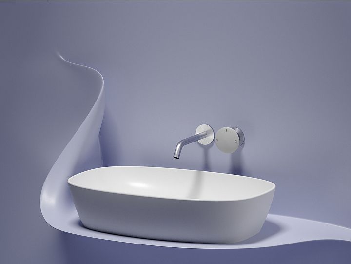 Умывальник CERAMICANOVA Element чаша накладная овальная (цвет Белый Матовый) CN6049MW