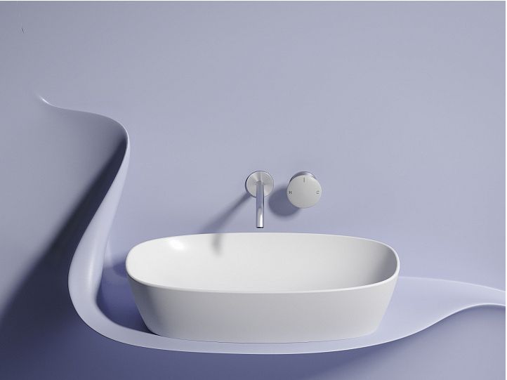 Умывальник CERAMICANOVA Element чаша накладная овальная (цвет Белый Матовый) CN6049MW