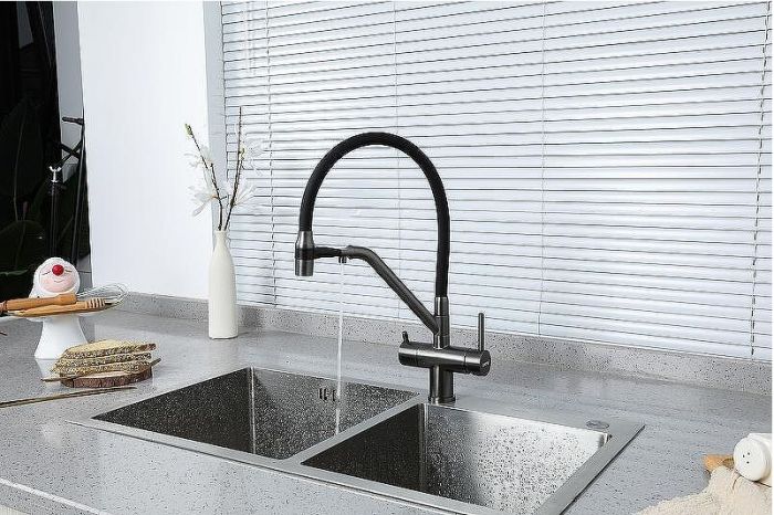 Смеситель для кухни Gappo G4398-89 Оружейная сталь Черный