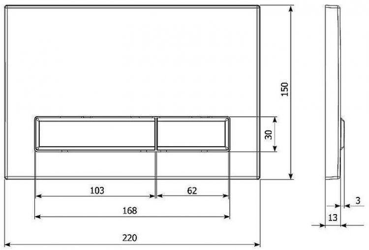 Клавиша смыва KK POL M08 SPP/382/0/K Сатин