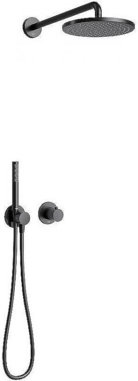Душевая система Keuco IXMO 59602 370001 с термостатом Черная матовая