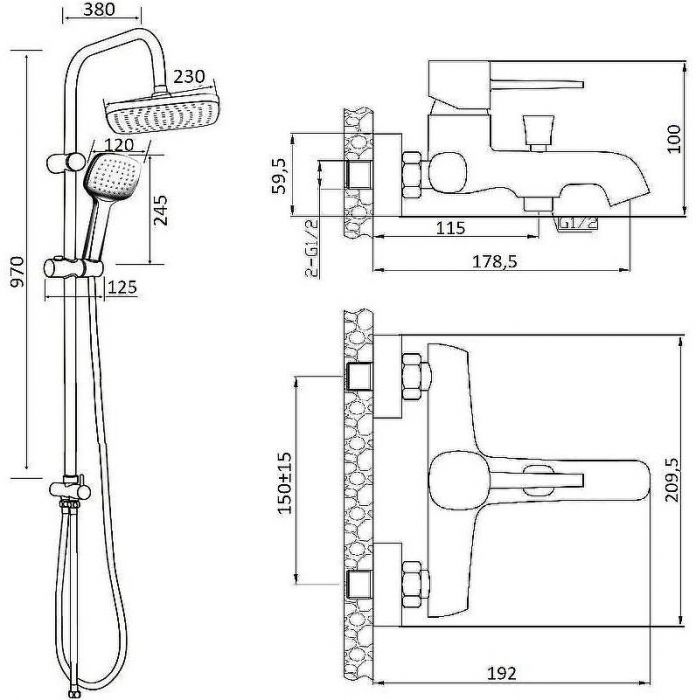 Душевая система Orange Karl M05-934w Белая