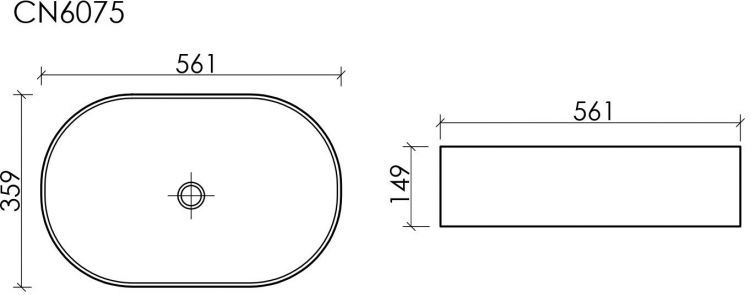 Раковина накладная SANCOS овальная 561x359x149, цвет белый, CN6075 Раковина накладная SANCOS овальная 561x359x149, цвет белый, CN6075