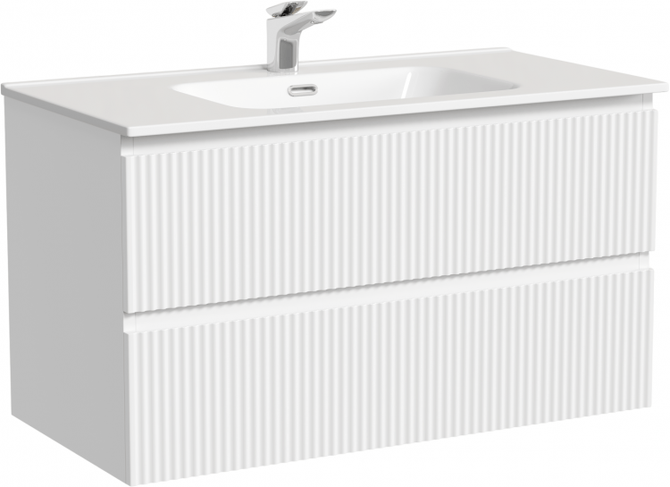 Тумба подвесная SANCOS Snob R 890х445х500, c двумя ящиками оснащенными доводчиками, Bianco,SNR90W