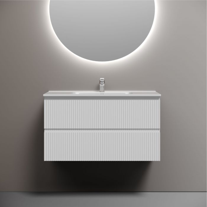 Тумба подвесная SANCOS Snob R 890х445х500, c двумя ящиками оснащенными доводчиками, Bianco,SNR90W