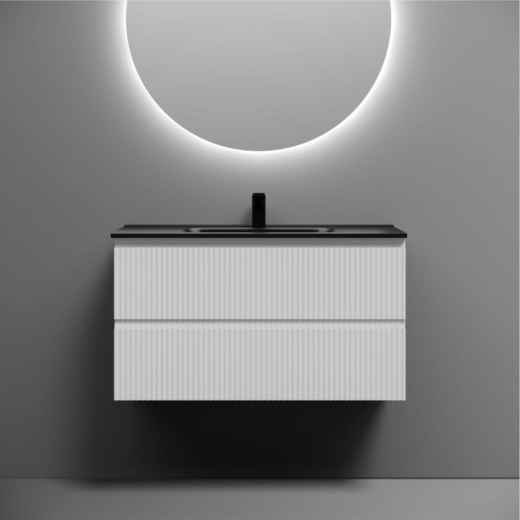 Тумба подвесная SANCOS Snob R 890х445х500, c двумя ящиками оснащенными доводчиками, Bianco,SNR90W