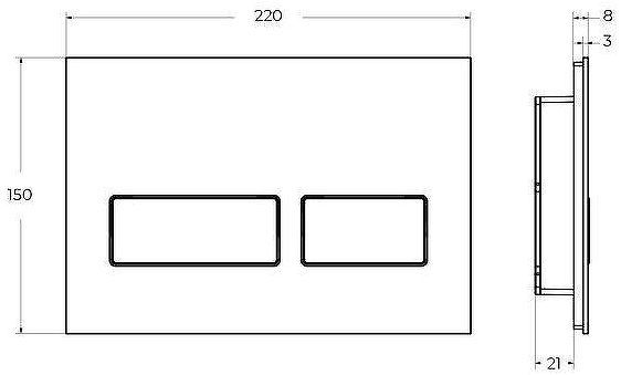 Клавиша смыва Cezares Lux LUX-GB-2-BIO цвет Белый